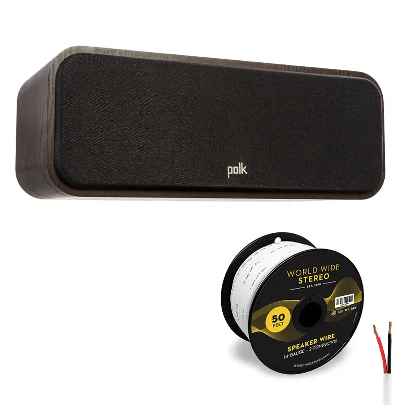 Polk Audio Signature Elite ES30 Center Channel Speaker Cable Bundle (Walnut)