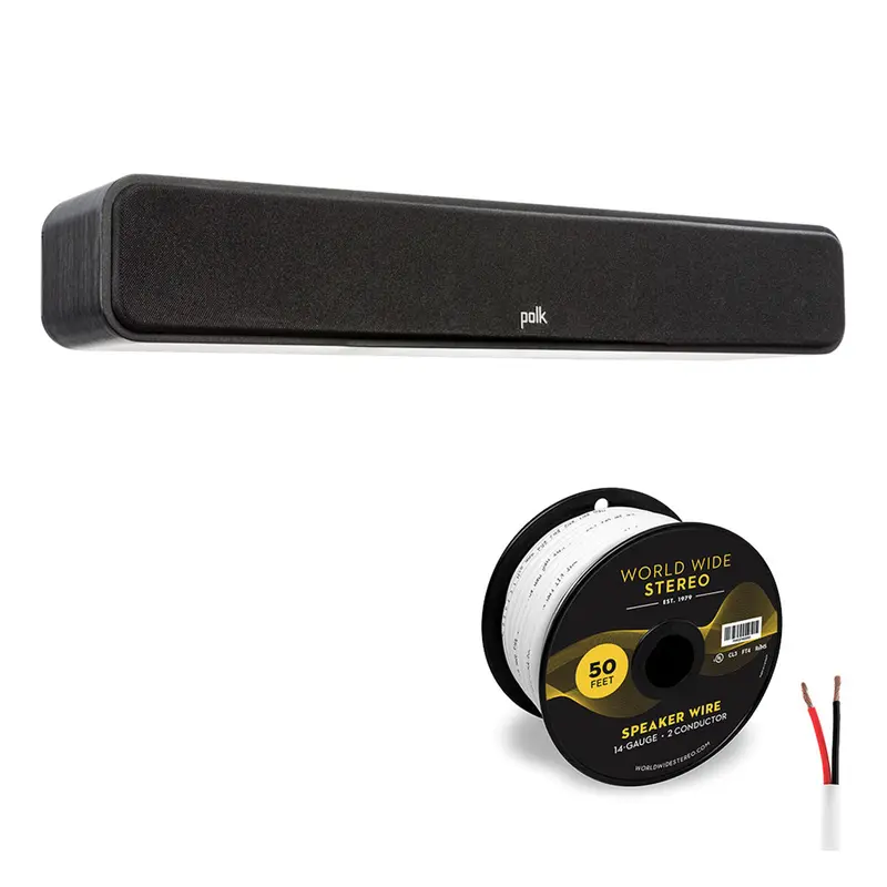 Polk Audio Signature Elite ES35 Center Channel Speaker Cable Bundle (Black)