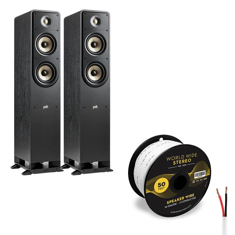 Polk Audio Signature Elite ES50 Floorstanding Speaker Cable Bundle (Black)