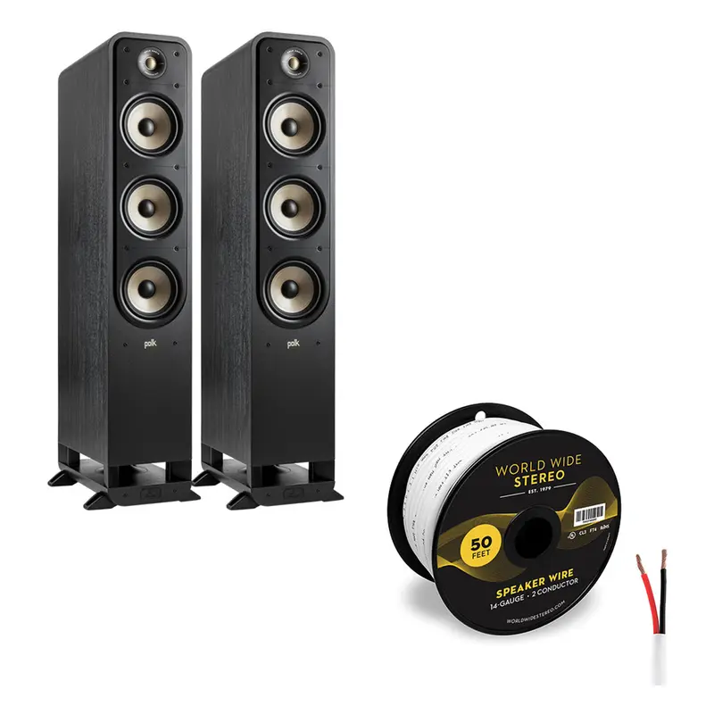 Polk Audio Signature Elite ES60 Floorstanding Speaker Cable Bundle (Black)