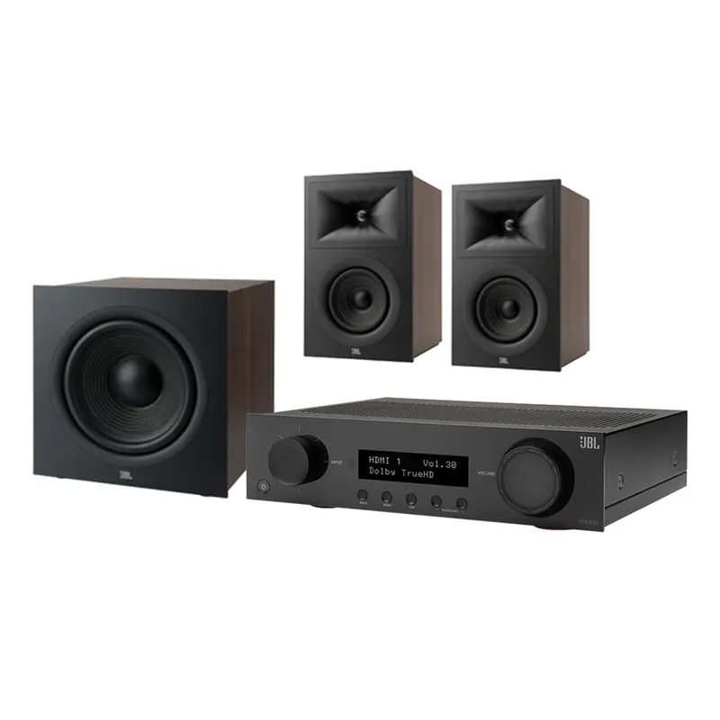 JBL Stage 2.1 Home Theater System with 10 in Sub and 60 Watts/Channel Receiver (Black)