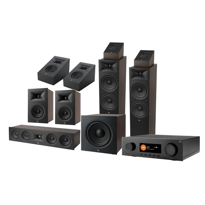 JBL Stage 5.1.4 Home Theater System with 12 in Sub and 140 Watts/Channel Receiver (Black)