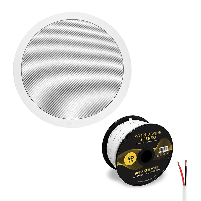 Polk Audio MC 80 8 Inch In Ceiling Speaker Cable Bundle