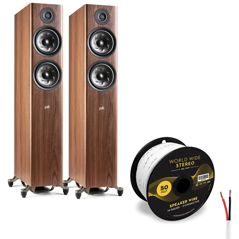 Polk Audio Reserve R600 Floorstanding Speaker Cable Bundle (Walnut)