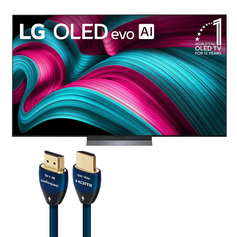 LG OLED77C5PUA 77 Inch 4K OLED evo C5 Smart TV with AudioQuest SKY 3m HDMI Cable