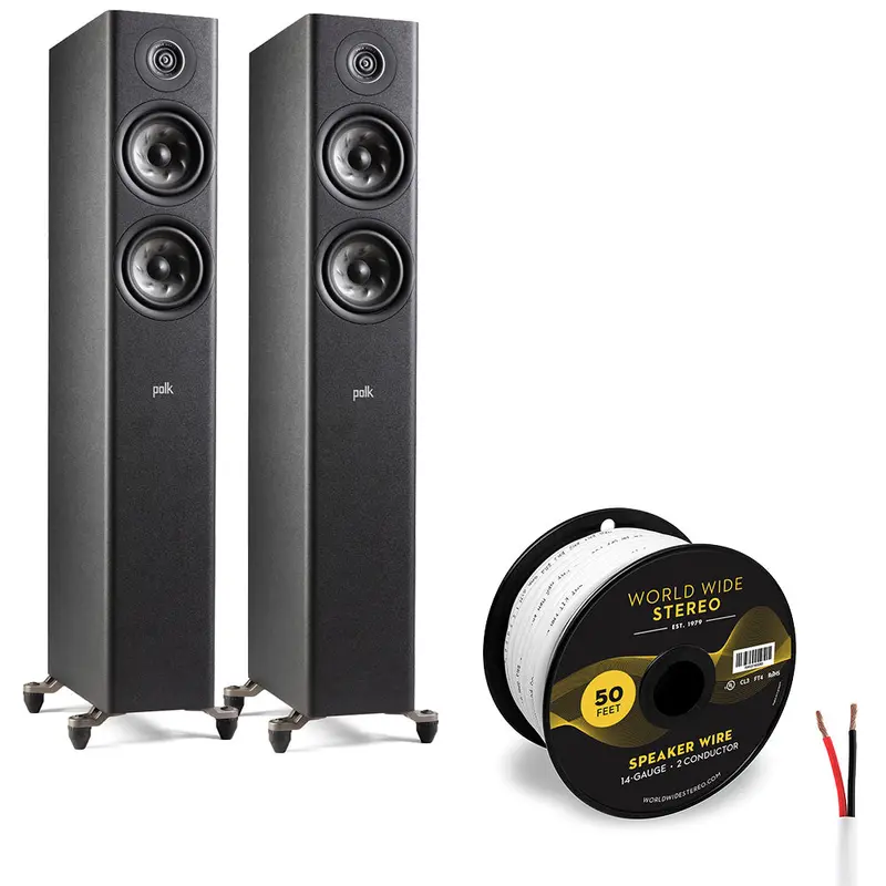 Polk Audio Reserve R500 Floorstanding Speaker Cable Bundle (Black)