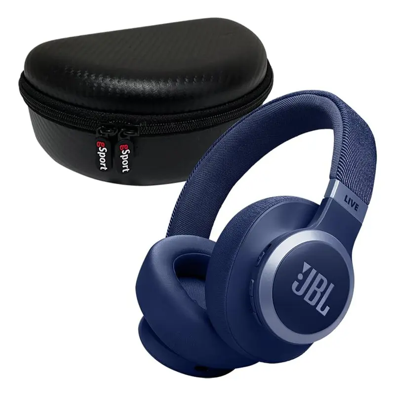 JBL Live 770NC Wireless Over Ear Noise Cancelling Headphone Bundle with gSport Case (Blue)