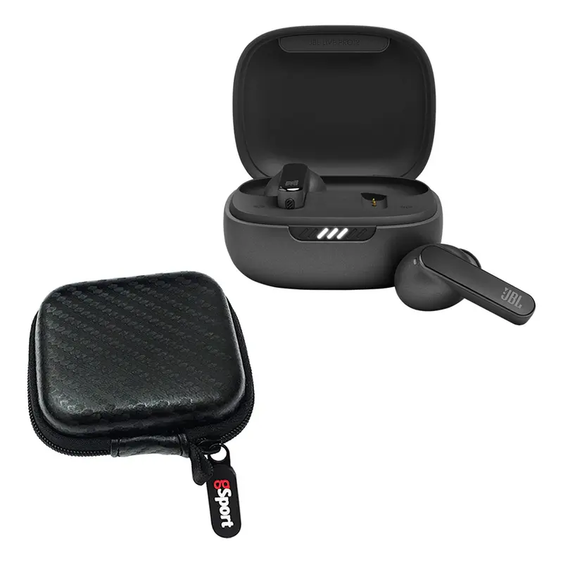 JBL Live Pro 2 True Wireless Noise Cancelling Earbud Bundle with gSport Case (Black)