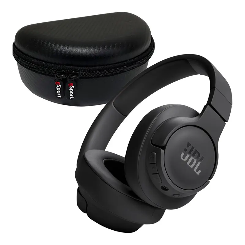JBL Tune 720BT Wireless Over Ear Bluetooth Headphone Bundle with gSport Case (Black)