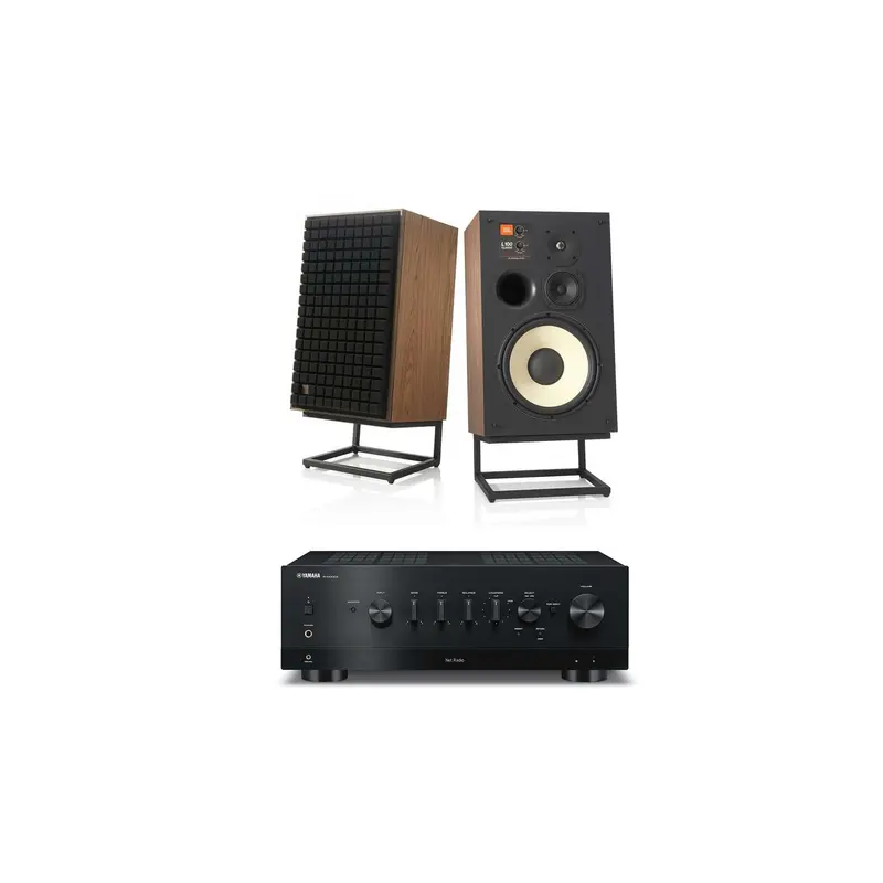 JBL L100 Classic 12" 3-Way Bookshelf Speaker Pair with Yamaha R-N1000A Stereo Receiver Bundle