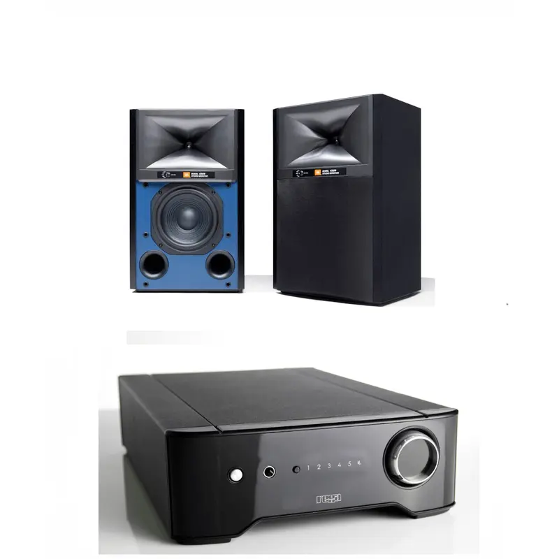 JBL 4309 6.5-inch 2-way Bookshelf Loudspeaker Pair with Rega Brio Integrated Amplifier Bundle
