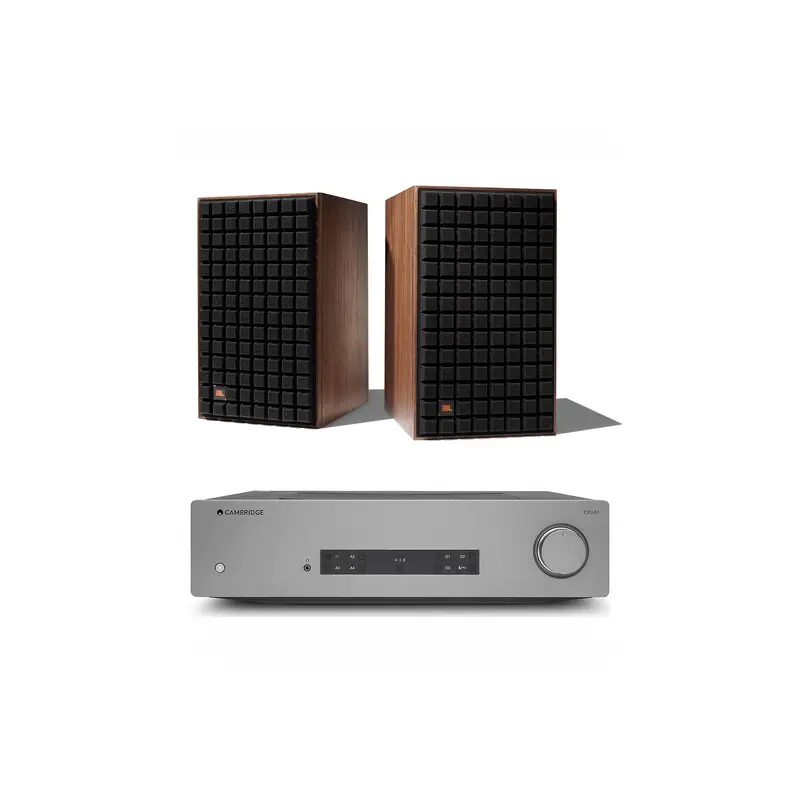 JBL L82 Classic 8" 2-Way Bookshelf Speaker Pair with Cambridge Audio CXA81 Integrated Stereo Amplifier Bundle