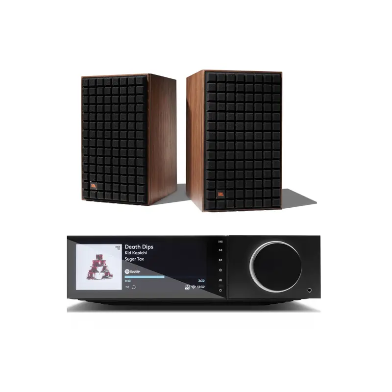 JBL L82 Classic 8 Inch 2-way Bookshelf Loudspeaker Pair with Cambridge Audio Evo 150 Integrated Amplifier All-in-One Player Bundle