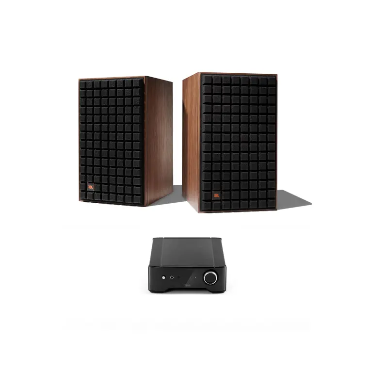 JBL L82 Classic 8 Inch 2-way Bookshelf Loudspeaker Pair with Rega Brio Integrated Amplifier Bundle