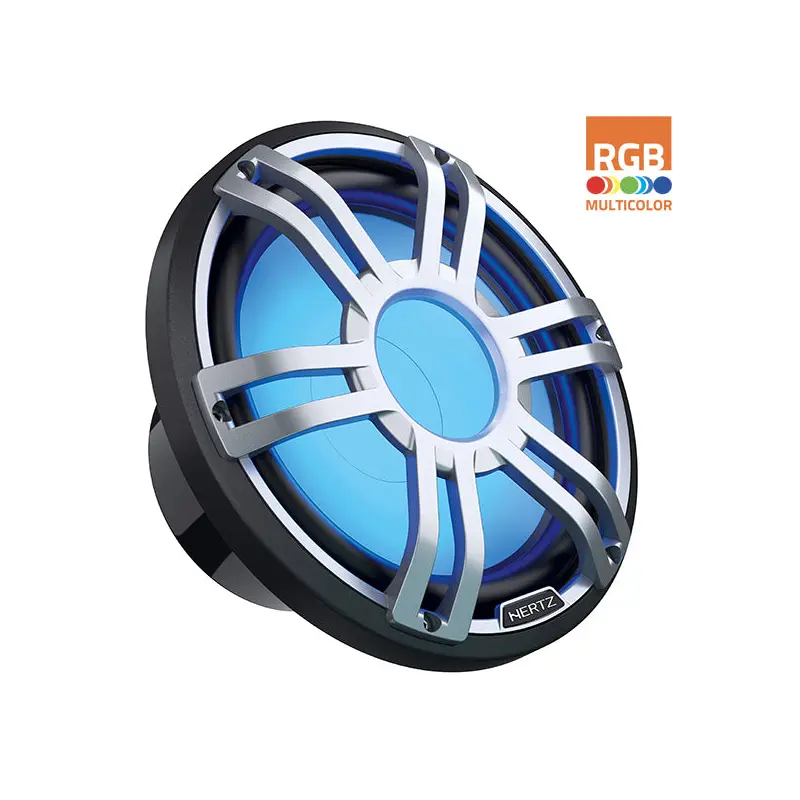 Hertz HMS 12 S2-LD-G 12" 2 Ohm Infinite Baffle Marine Subwoofer with RGB LEDs and Gray Sports Grill (Each)