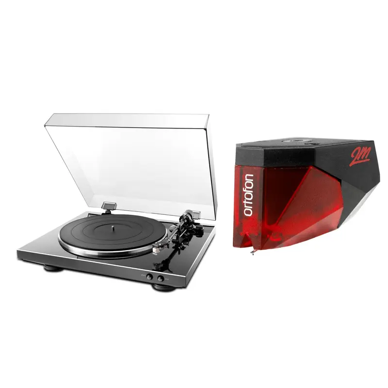 Denon DP-300F Turntable with Ortofon 2M Red Phono Cartridge Bundle