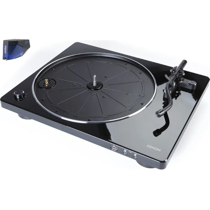 Denon DP-450USB Turntable with Ortofon 2M Blue Phono Cartridge Bundle
