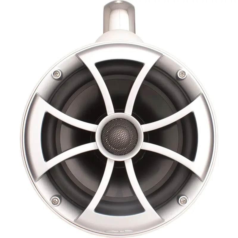 Wet Sounds ICON 8-W FC V2 MINI ICON Series 8" White Tower Speaker with TC3 Fixed Mini Clamps (Pair)