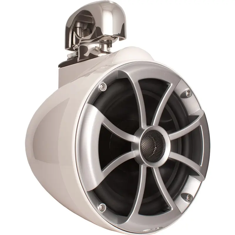 Wet Sounds ICON 8-W SC V2 ICON Series 8" White Tower Speaker with TC3 Swivel Clamps (Pair)