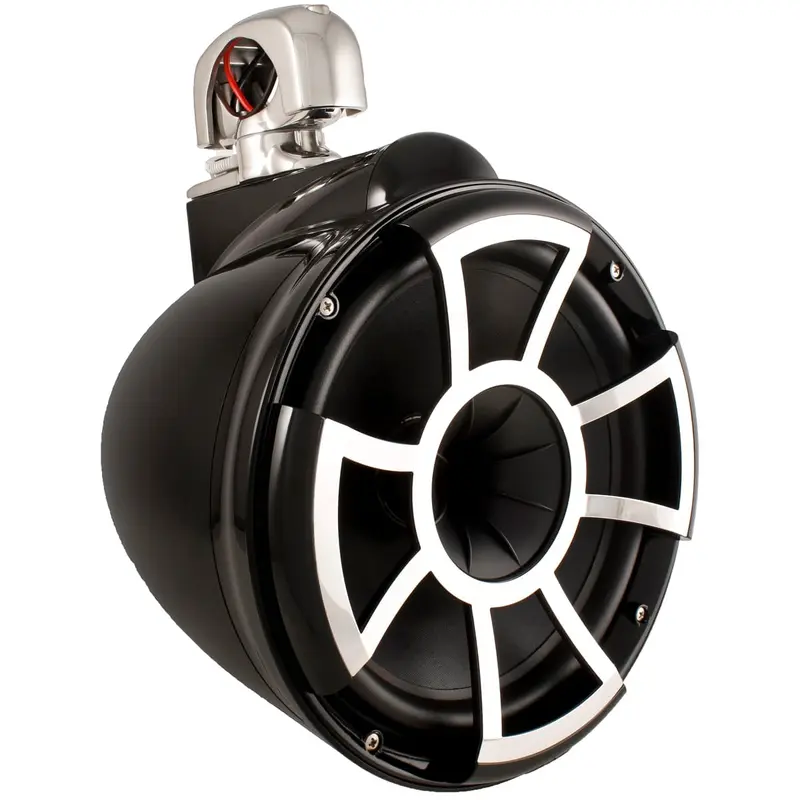 Wet Sounds REV 10 B-SC V2 MINI REV Series 10" Black Tower Speaker With TC3 Mini Swivel Clamps (Pair)