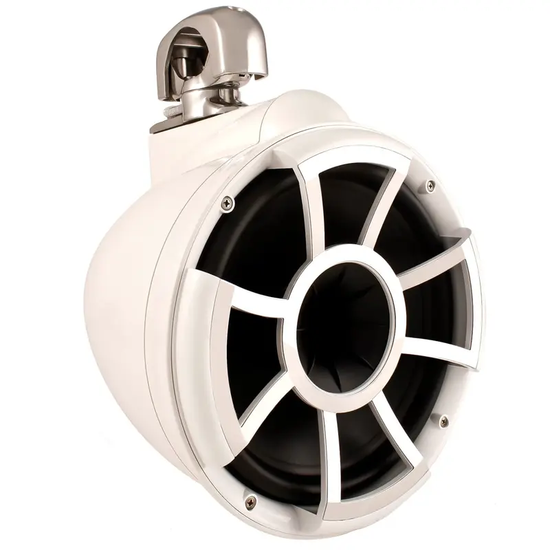 Wet Sounds REV 10 W-SC V2 MINI REV Series 10" White Tower Speaker With TC3 Mini Swivel Clamps (Pair)