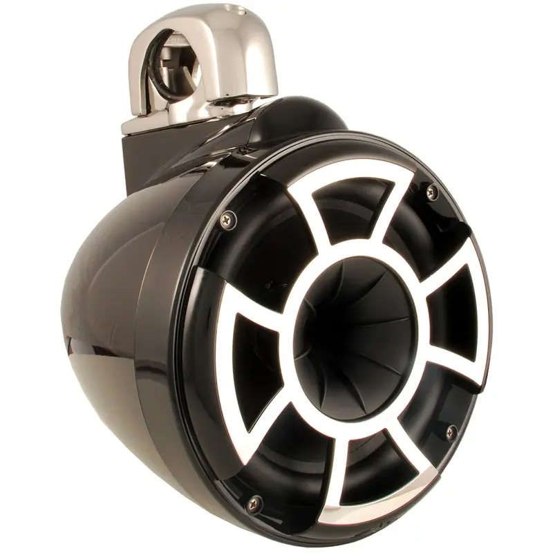 Wet Sounds REV 8 B-FC V2 Revolution Series 8" Black Tower Speaker with TC3 Fixed Clamps (Pair)