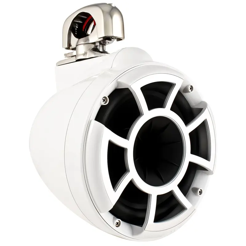 Wet Sounds REV 8 W-SC V2 MINI REV Series 8" White Tower Speaker with TC3 Swivel Mini Clamps (Pair)
