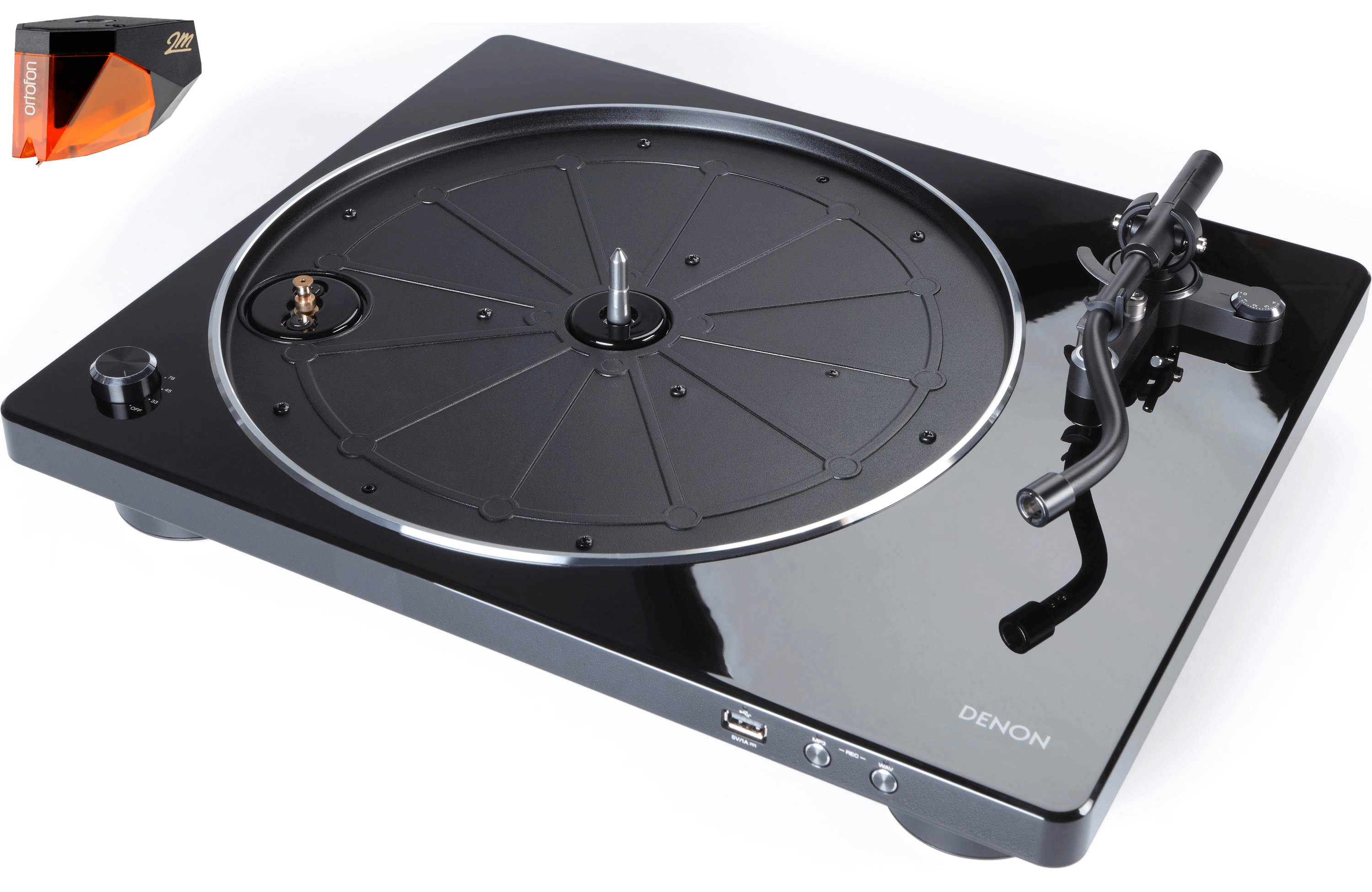 Denon DP-450USB Turntable with Ortofon 2M Bronze Phono Cartridge Bundle