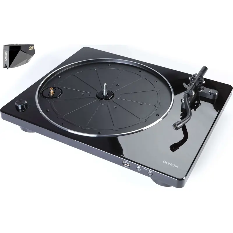 Denon DP-450USB Turntable with Ortofon 2M Black Phono Cartridge Bundle