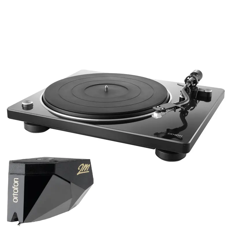 Denon DP-400 Turntable with Ortofon 2M Black Phono Cartridge Bundle