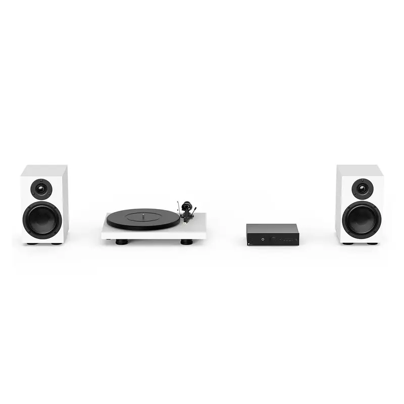 Pro-Ject Colorful Audio System with Debut Carbon EVO Turntable (White)